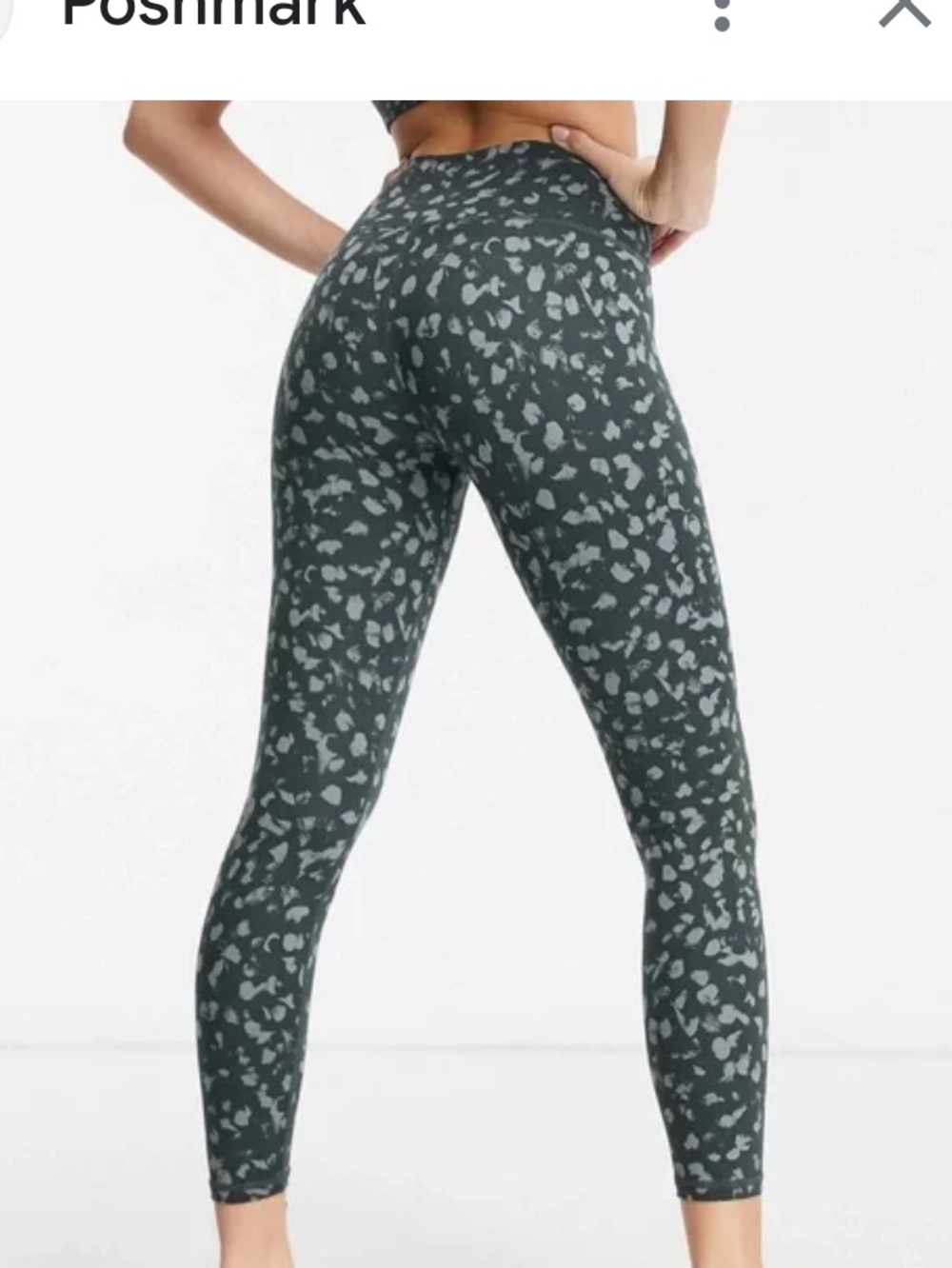 AMAZON Black & Gray Animal Print High-Waist Yoga Leggings M